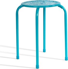 img 1 attached to 🪑 dar Living Daisy Metal Stool, Capri Breeze (2-Pack): Stylish and Functional Seating Set