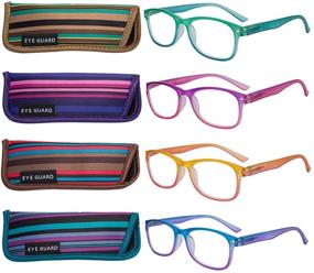 img 4 attached to Stylish Gradient Readers for Women: EYEGUARD 4-Pack Fashionable Colorful Reading Glasses