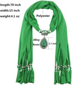 img 2 attached to 💧 GOGNGTR Waterdrop Necklace Printed Polyester Women's Scarves & Wraps: Fashionable Accessories