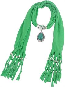 img 1 attached to 💧 GOGNGTR Waterdrop Necklace Printed Polyester Women's Scarves & Wraps: Fashionable Accessories