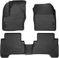 🚗 husky liners weatherbeater floor liners - black, front & 2nd seat, compatible with 2013-2019 ford c-max, ford escape logo