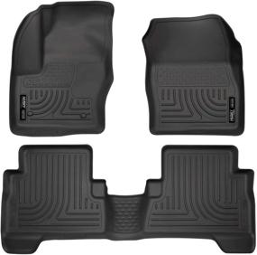 img 4 attached to 🚗 Husky Liners Weatherbeater Floor Liners - Black, Front & 2nd Seat, Compatible with 2013-2019 Ford C-Max, Ford Escape