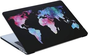 img 1 attached to 💻 Laptop Plastic Hard Case for MacBook Pro 13 Inch 2020 A2338 A2251 A2289, Matte Rubberized Hard Shell Cover with Keyboard Cover and Dust Brush, World Map Design