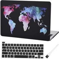 💻 laptop plastic hard case for macbook pro 13 inch 2020 a2338 a2251 a2289, matte rubberized hard shell cover with keyboard cover and dust brush, world map design logo