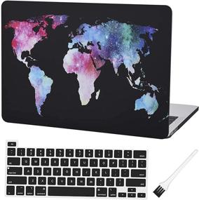 img 4 attached to 💻 Laptop Plastic Hard Case for MacBook Pro 13 Inch 2020 A2338 A2251 A2289, Matte Rubberized Hard Shell Cover with Keyboard Cover and Dust Brush, World Map Design