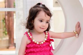 img 2 attached to 🎀 Stylish Girls Gold Chunky Bubblegum Beaded Necklace & Bracelet Set – Perfect Gifts for Fashionable Kids!