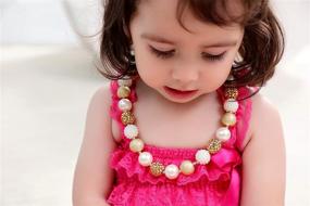 img 1 attached to 🎀 Stylish Girls Gold Chunky Bubblegum Beaded Necklace & Bracelet Set – Perfect Gifts for Fashionable Kids!