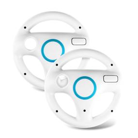 img 4 attached to Beastron Mario Kart Racing Wheel Bundle for Nintendo Wii - 2 White Color Sets