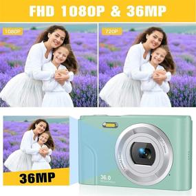 img 3 attached to 📸 Portable Mini Cameras for Students, Teens, and Kids - Lecran FHD 1080P Digital Camera with 16X Digital Zoom, 36.0 Mega Pixels, LCD Screen (Green)