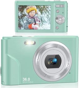 img 4 attached to 📸 Portable Mini Cameras for Students, Teens, and Kids - Lecran FHD 1080P Digital Camera with 16X Digital Zoom, 36.0 Mega Pixels, LCD Screen (Green)