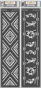 img 4 attached to CrafTreat Reusable Wood Border Stencils - Aztec Border II and Kokopelli Border - 3X12 Inches - 2 Pcs - Painting Stencils for Wood and Canvas Borders