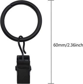 img 3 attached to 🎠 Vintage Black Curtain Rings with Clips - Set of 42 | Rustproof & Compatible with 5/8 inch Rod | Decorative Drapery Accessories