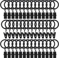 🎠 vintage black curtain rings with clips - set of 42 | rustproof & compatible with 5/8 inch rod | decorative drapery accessories logo