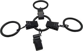 img 1 attached to 🎠 Vintage Black Curtain Rings with Clips - Set of 42 | Rustproof & Compatible with 5/8 inch Rod | Decorative Drapery Accessories