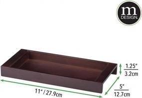 img 1 attached to 🎍 Bamboo Storage Organizer Tray for Bathroom Vanity Countertops – Versatile Holder for Essentials, Accessories, and Guest Towels – Stylish Espresso Brown Finish by mDesign