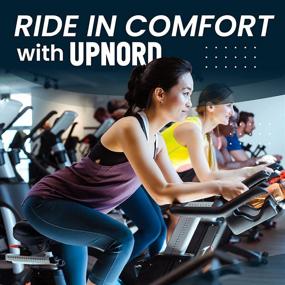 img 1 attached to 🚴 UpNord Bike Seat Cushion - Comfortable Gel Memory Foam Cover for Peloton, Stationary, Mountain, and Other Bicycles - Men and Women - Soft Exercise and Cycling Spin