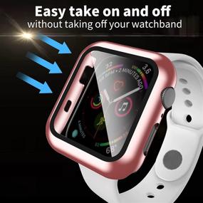 img 2 attached to 🍎 3-Pack Чехол для Apple Watch Series 3 & Series 2 38мм с защитным стеклом - Чехол из поликарбоната для полной защиты - Прозрачный/Черный/Розовый