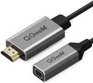 🔌 адаптер преобразователя hdmi в mini displayport - qgeem 4k x 2k hdmi мужской в mini dp женский, совместимый с двойным режимом displayport 1.2 и hdmi 1.4 от vesa, для систем с поддержкой hdmi. логотип