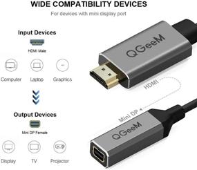 img 3 attached to 🔌 Адаптер преобразователя HDMI в Mini DisplayPort - QGeeM 4K x 2K HDMI мужской в Mini DP женский, совместимый с двойным режимом DisplayPort 1.2 и HDMI 1.4 от VESA, для систем с поддержкой HDMI.