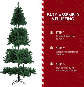 img 1 attached to 🎄 Premium 7.5FT Unlit Artificial Christmas Tree with 1,400 Branch Tips for Home and Party Decoration – Easy Assembly and Metal Hinges included.