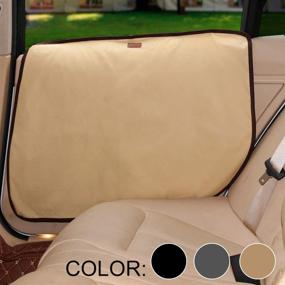 img 4 attached to BECROWMUS Waterproof Pet Car Door Covers: Protect Your Vehicle from Scratches and Dirt - Easy Two-Step Installation (2 Pack, Beige)