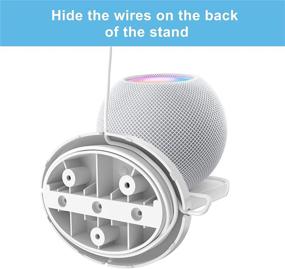 img 3 attached to Практичный настенный полка HomeMount для HomePod Mini, Google WiFi и умных домашних динамиков - удобное размещение кабеля, прочное и стильное [белый]