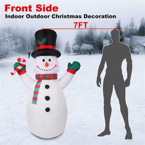 img 1 attached to 🎅 6.9 FT Outdoor Christmas Inflatable Snowman Yard Decorations by ToMiss - Built-in LED Lights, Perfect for Holiday, Party, Xmas, Yard, Garden