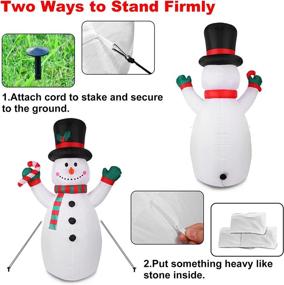 img 2 attached to 🎅 6.9 FT Outdoor Christmas Inflatable Snowman Yard Decorations by ToMiss - Built-in LED Lights, Perfect for Holiday, Party, Xmas, Yard, Garden