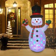 🎅 6.9 ft outdoor christmas inflatable snowman yard decorations by tomiss - built-in led lights, perfect for holiday, party, xmas, yard, garden логотип