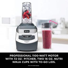 img 3 attached to 🍹 Ninja BL660 1100-Watt Professional Countertop Blender with 72 Oz Total Crushing Pitcher and (2) 16 Oz Cups for Frozen Drinks, Smoothies - Gray