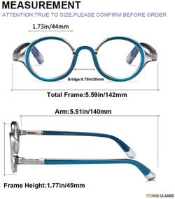 img 3 attached to 👓 Computer Blue Light Blocking Glasses - 2 Pack: Ultra-Lightweight Eyeglasses to Reduce Eye Fatigue, Men and Women Readers, Spring Hinge, Retro Round Style, +1.75x Magnification, Brown/Blue