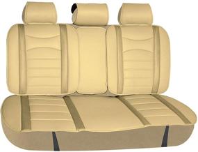 img 3 attached to 🚗 Upgrade Your Vehicle's Rear Seats with FH Group PU207BEIGETAN013 NeoBlend Leatherette Cushions – Perfect Fit for Cars, Trucks, SUVs, and Vans in Beige/Tan Color