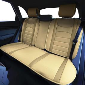 img 4 attached to 🚗 Upgrade Your Vehicle's Rear Seats with FH Group PU207BEIGETAN013 NeoBlend Leatherette Cushions – Perfect Fit for Cars, Trucks, SUVs, and Vans in Beige/Tan Color