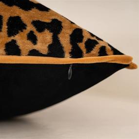 img 1 attached to 🖤 Black and Gold Yangest Leopard Velvet Lumbar Throw Pillow Cover - 12x20 Inch Modern Pillowcase for Sofa Couch Bedroom Living Room Home Decor