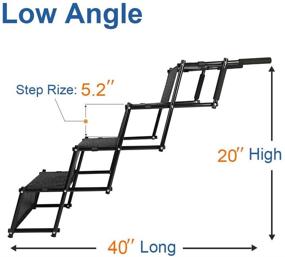 img 1 attached to 🐾 Heeyoo Upgraded Nonslip Car Dog Steps: Portable Metal Frame Large Dog Stairs for High Beds, Trucks, Cars, and SUV – Lightweight Folding Pet Ladder Ramp with Wide Steps (Black, 4 Steps), Supports 150 lbs