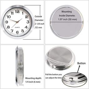 img 4 attached to ⏰ Quartz Miniature Clock Insert with Roman Numerals, White Dial, Tone Bezel - Mini Round Clock Movement (55mm Silver)