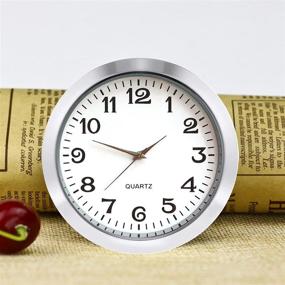 img 3 attached to ⏰ Quartz Miniature Clock Insert with Roman Numerals, White Dial, Tone Bezel - Mini Round Clock Movement (55mm Silver)