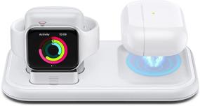 img 4 attached to Беспроводное зарядное устройство KELEKINA: 2 в 1 подставка для Apple Watch и AirPods - белый