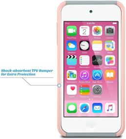 img 1 attached to ULAK Слегка двухслойный гибридный защитный чехол для iPod Touch 6 - Жесткий чехол для Apple iPod Touch 5 6-го поколения, розовый + серый.