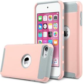 img 3 attached to ULAK Слегка двухслойный гибридный защитный чехол для iPod Touch 6 - Жесткий чехол для Apple iPod Touch 5 6-го поколения, розовый + серый.