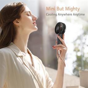 img 3 attached to 👩 Funme Mini Handheld Fan with 3500mAh Battery | Portable USB Rechargeable Fan for Makeup, Eyelashes, and Beauty | Women/Girls' Personal Portable Fan - Black