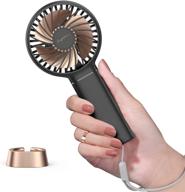 👩 funme mini handheld fan with 3500mah battery | portable usb rechargeable fan for makeup, eyelashes, and beauty | women/girls' personal portable fan - black logo