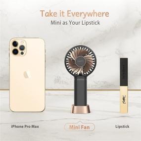 img 1 attached to 👩 Funme Mini Handheld Fan with 3500mAh Battery | Portable USB Rechargeable Fan for Makeup, Eyelashes, and Beauty | Women/Girls' Personal Portable Fan - Black