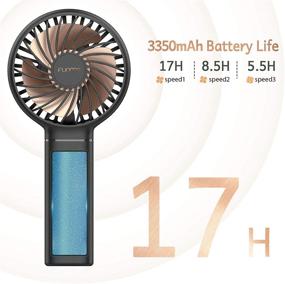 img 2 attached to 👩 Funme Mini Handheld Fan with 3500mAh Battery | Portable USB Rechargeable Fan for Makeup, Eyelashes, and Beauty | Women/Girls' Personal Portable Fan - Black