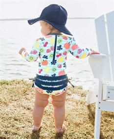 img 2 attached to 👶 RuffleButts Long Sleeve One Piece Swimsuit for Baby and Toddler Girls with UPF 50+ Sun Protection