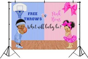 img 3 attached to 🏀 Gender Reveal Basketball or Pink Bow Backdrop: Free Throws Blue and Pink Strips Background for Photography 7x5ft - Perfect Boy or Girl Party Decorations Banner & Photo Booth Props!