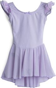 img 2 attached to 👗 Adorable Flutter Sleeve Skirted Leotard | Elowel Kids Girls | Size 2-14 Years | Multiple Colors