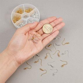 img 2 attached to 📿 Pandahall 1 Box 120pcs Nickel Free Jewelry Making Findings - Silver Gold 19mm Brass Earring Hooks