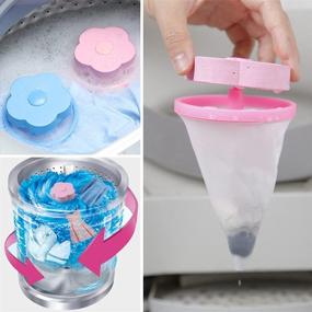 img 2 attached to 🧼 Efficient 4 PCS Pet Fur Remover Hair Catcher for Washing Machines - Reusable Lint Traps & Hair Filter Net Pouch – Household Tool to Clean Clothes – Floating Lint Hair Catcher