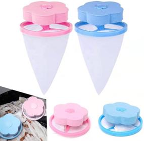 img 4 attached to 🧼 Efficient 4 PCS Pet Fur Remover Hair Catcher for Washing Machines - Reusable Lint Traps & Hair Filter Net Pouch – Household Tool to Clean Clothes – Floating Lint Hair Catcher